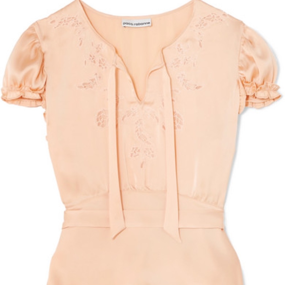 PACO RABANNE SATIN LACE TOP
